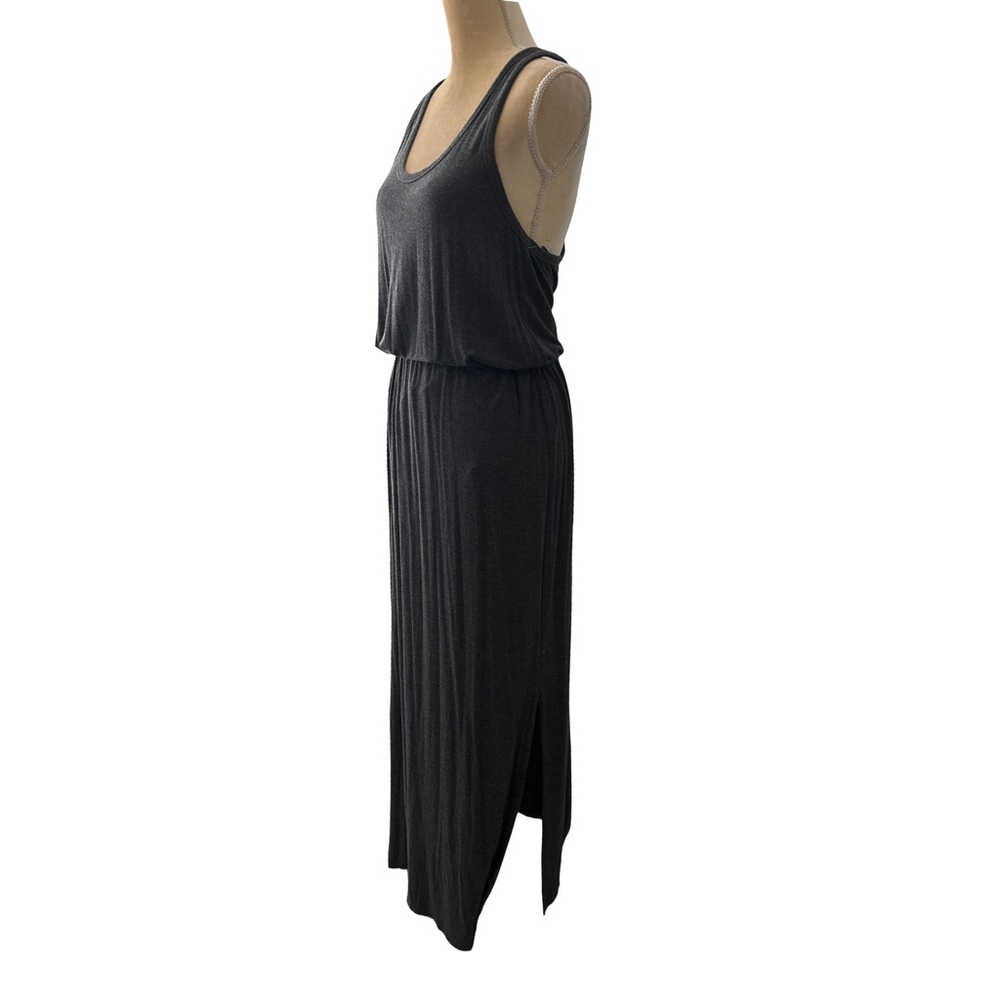 Madewell Women’s Sleeveless Racerback Heather Gray Side Slit Maxi Dress Medium - Picture 6 of 15